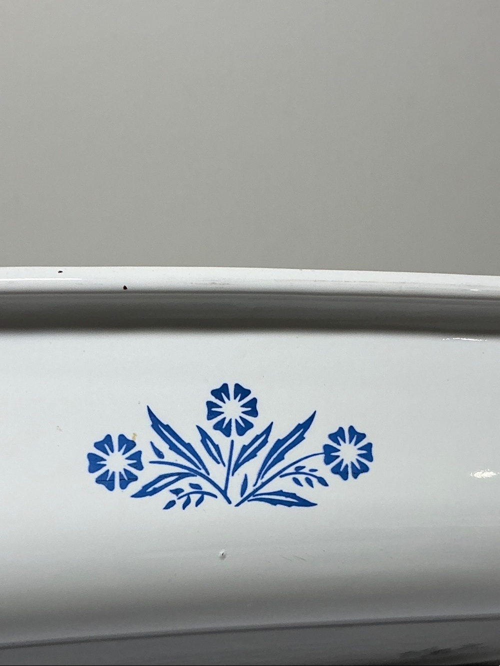 Corningware White Baking Dish with Blue Floral Pattern - Picture 2 of 3